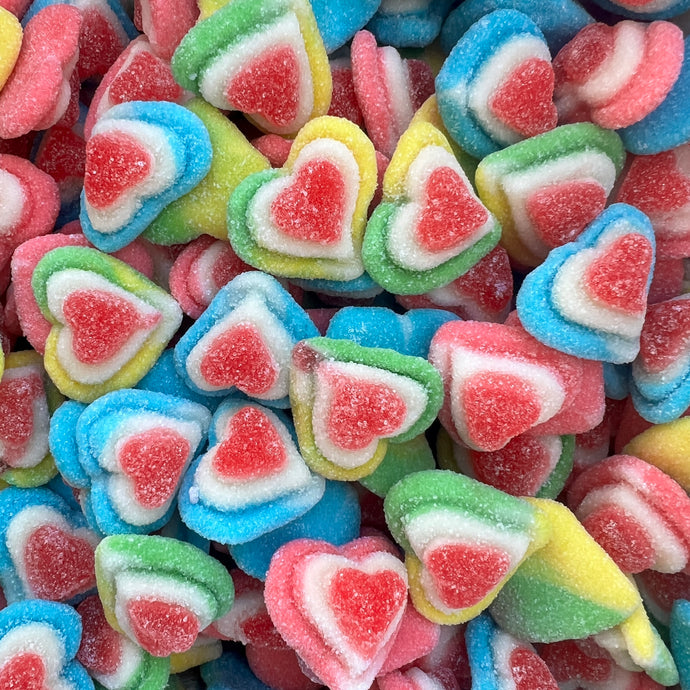 Rainbow Triple Hearts - Sugared